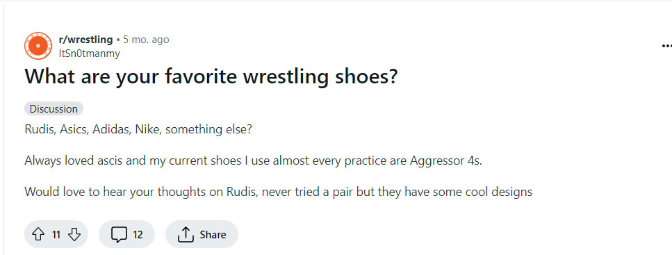 Asking the Wrestlers about their Best Wrestling Shoes