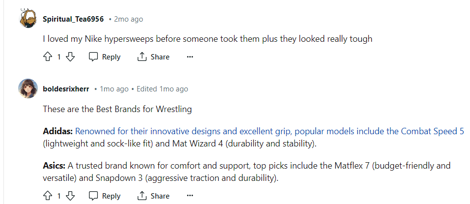 Wrestlers helpful comments on the Best Wrestling Shoes